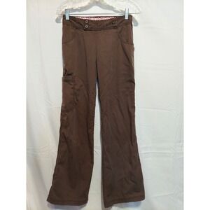 Sketchers Scrub Brown CHICX Flare Leg Pants XS Low Rise Pink Waistband Detail